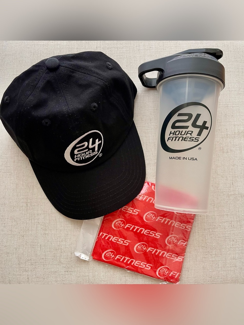 24 Hour Fitness Embroidered Hat Sports Shaker Brandana Active Workout Pack